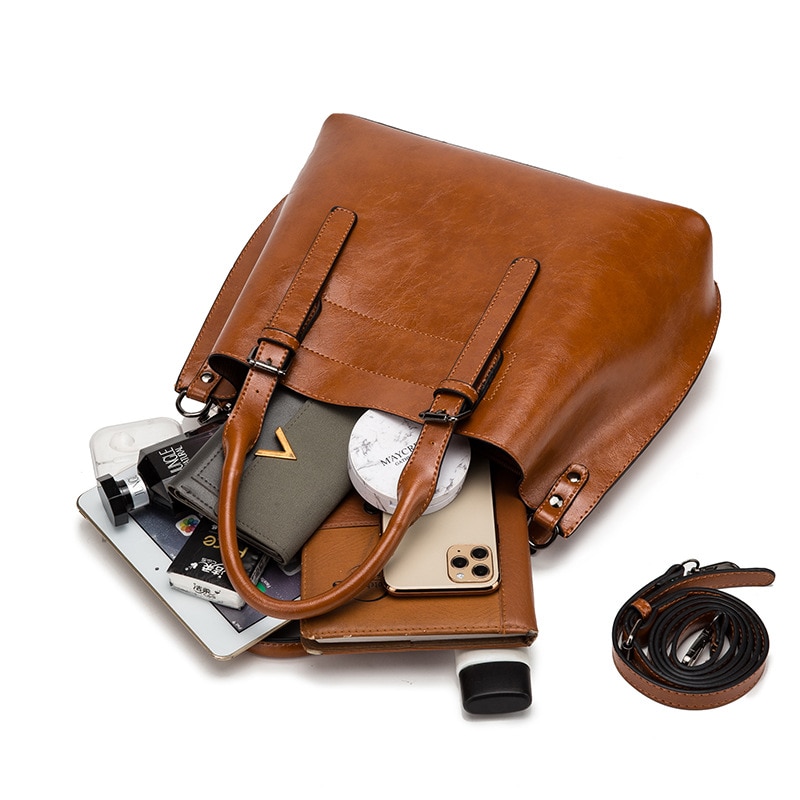 Oil Wax Leather Handbag