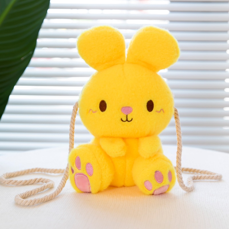 Cartoon cute plush rabbit  shoulder bag