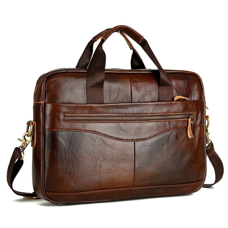 Mens Cowhide Leather Briefcase