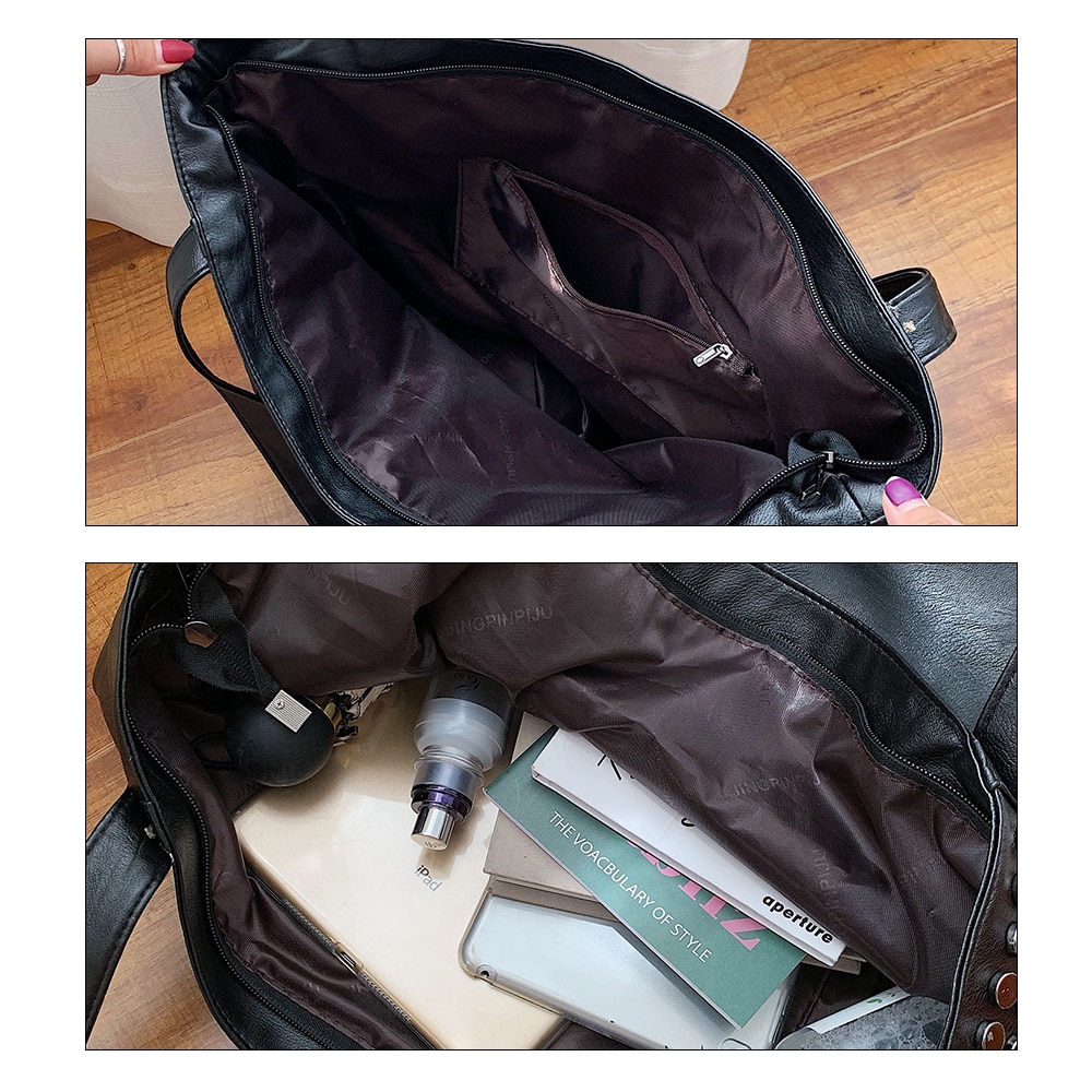 Fashion Rivet Large Capacity Women Shoulder Bag