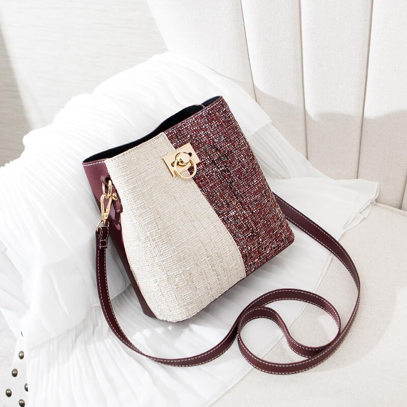 Panelled Women Bucket Bag