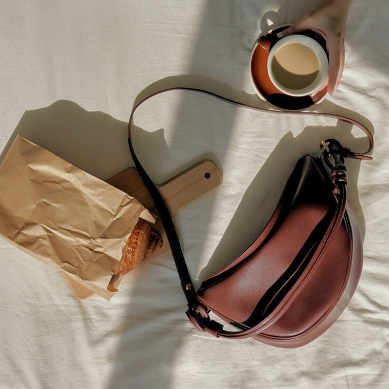 Simple PU Leather Crossbody Handbag