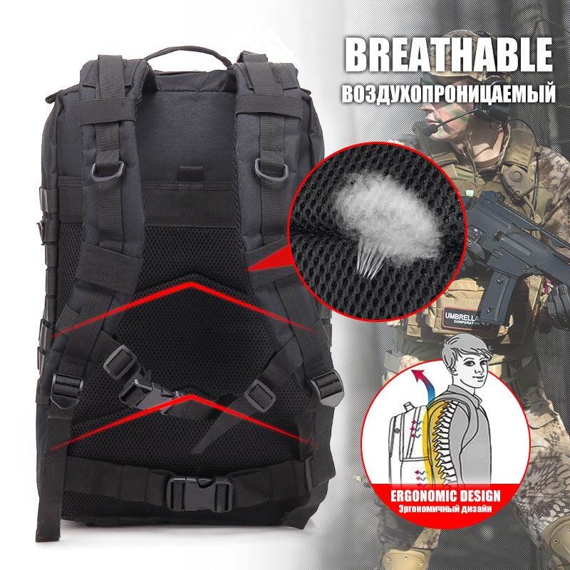 50L Large Capacity Army Backpack Men