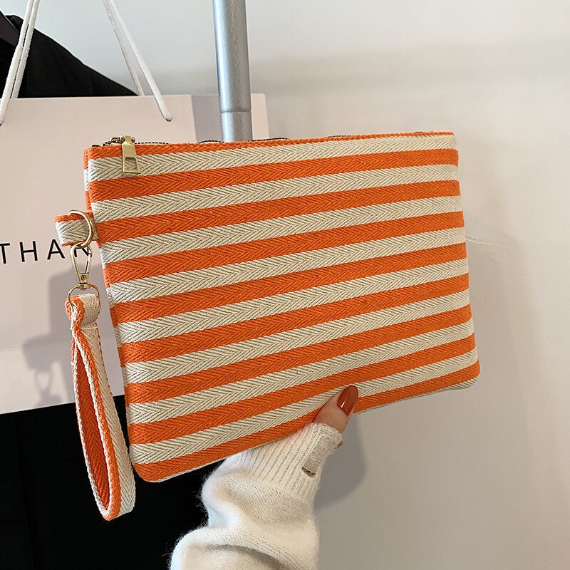 Striped Bags Clutch Canvas
