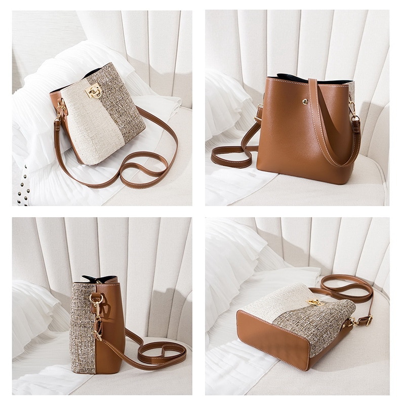 Panelled Women Bucket Bag