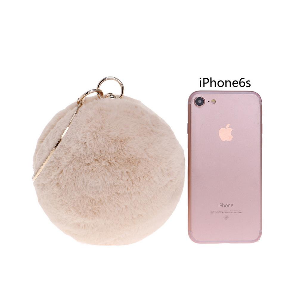 Ball Design Rabbit Fur Evening Bag