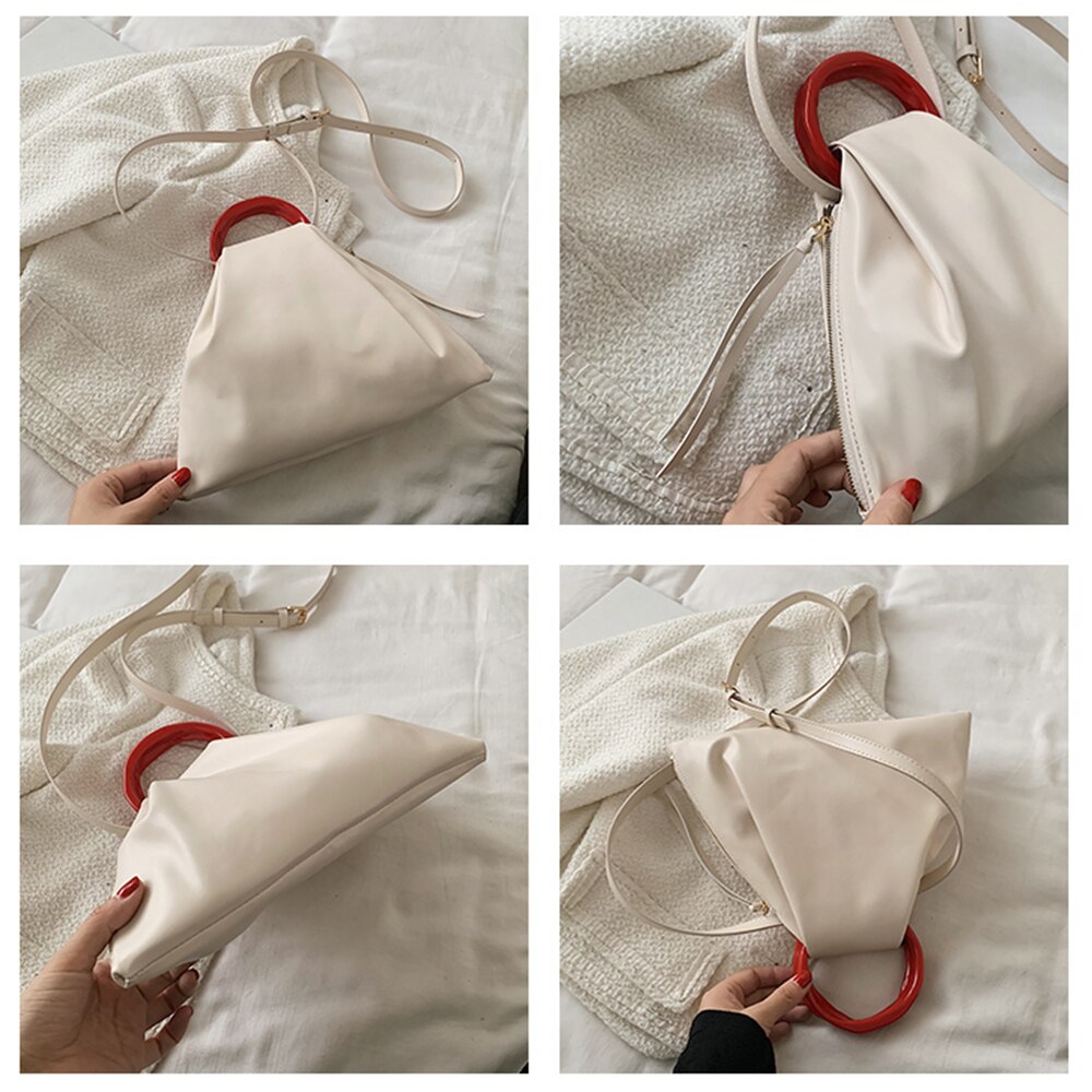 PU Leather Small Folds Crossbody Bag