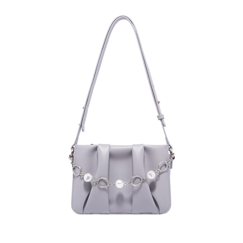 Pleated Shoulder Messenger Handbag