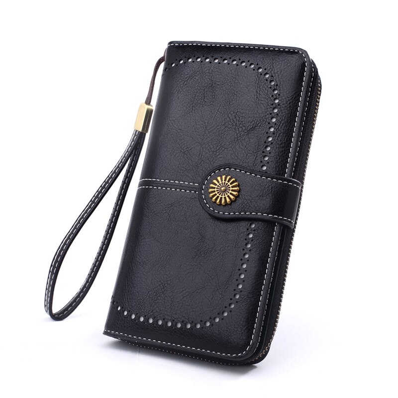 Retro Leather Women's Long Wallet