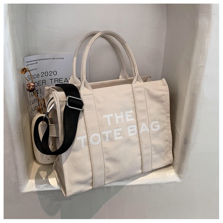Canvas Shopper Tote Top Handle Purse