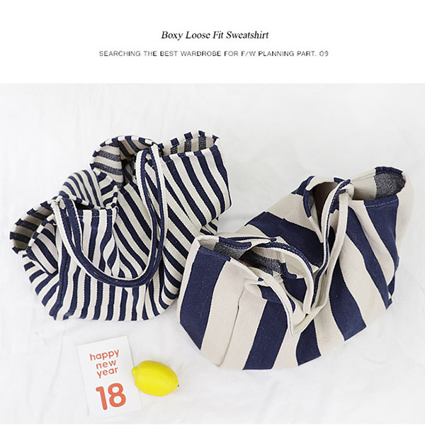 Large Capacity Canvas Simple Striped