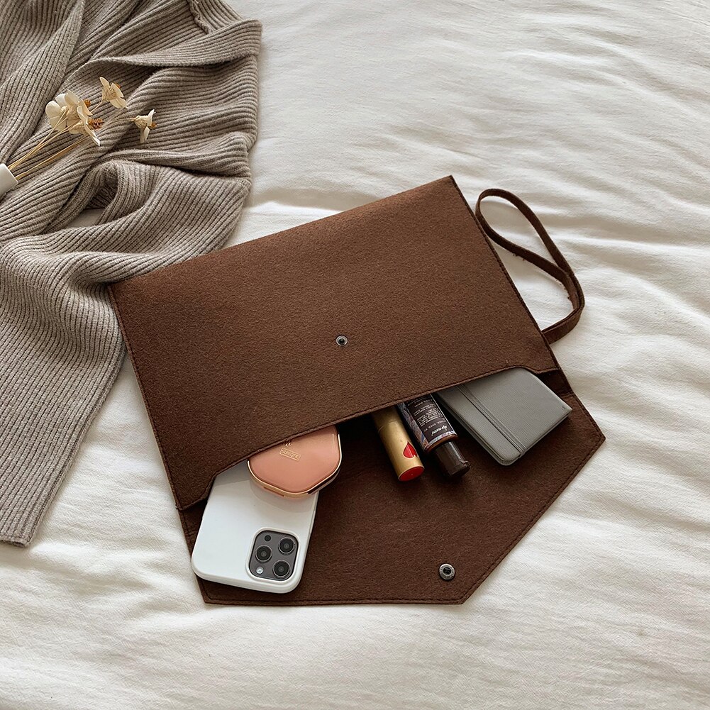 Envelop Bag Felt Solid Color Party Evening Bag