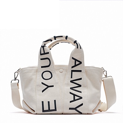 Casual Letter Canvas Tote Shopper Bag