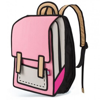 3D Jump Style 2D Drawing Cartoon Backpack