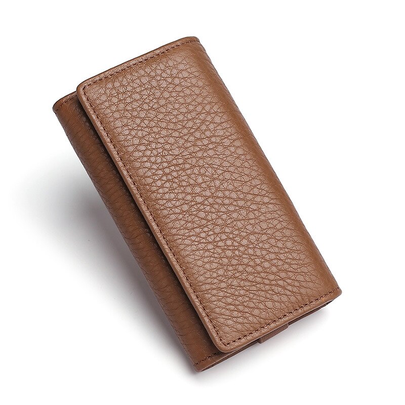 Simple Genuine Leather Unisex Key Wallet