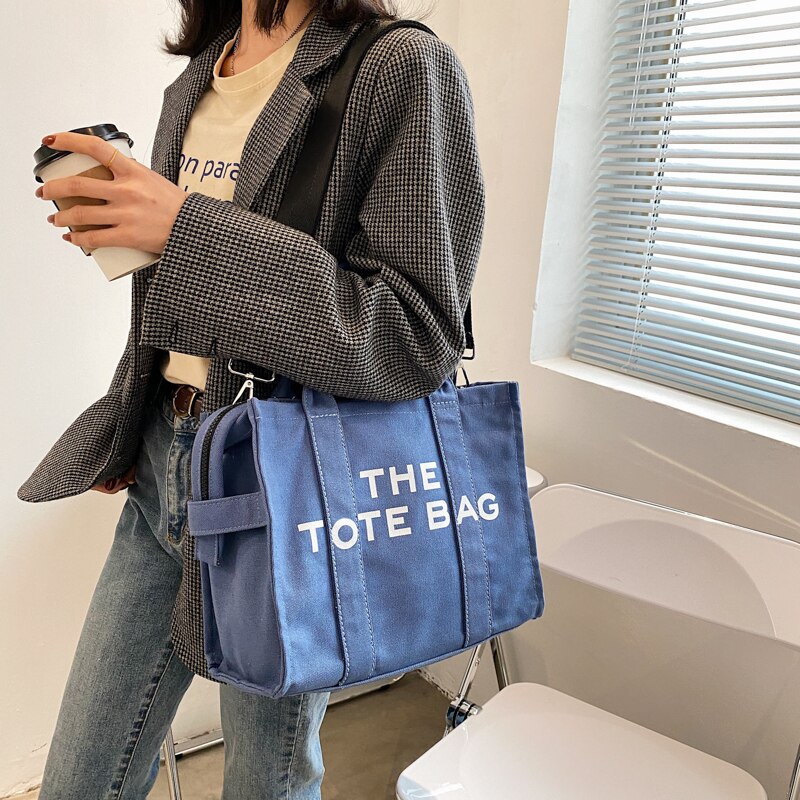 Canvas Shopper Tote Top Handle Purse