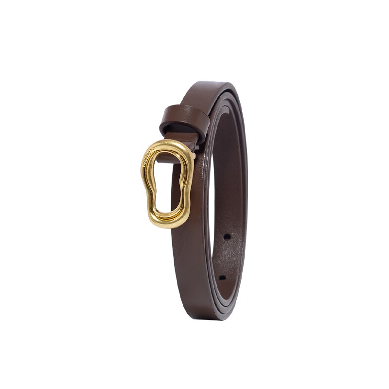 Retro Split Leather Thin Belt