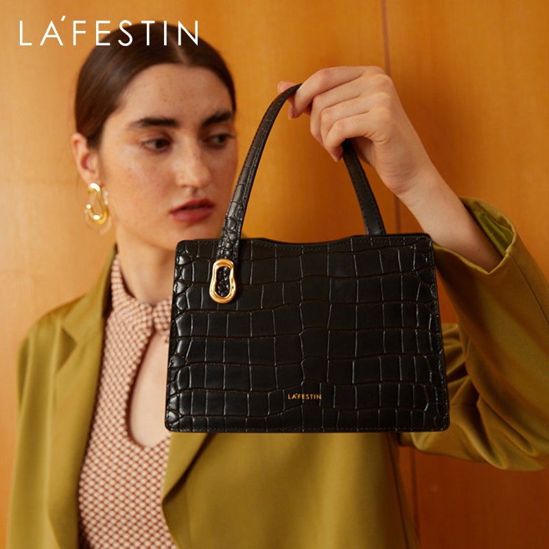 Crocodile Pattern Crossbody Square Bag