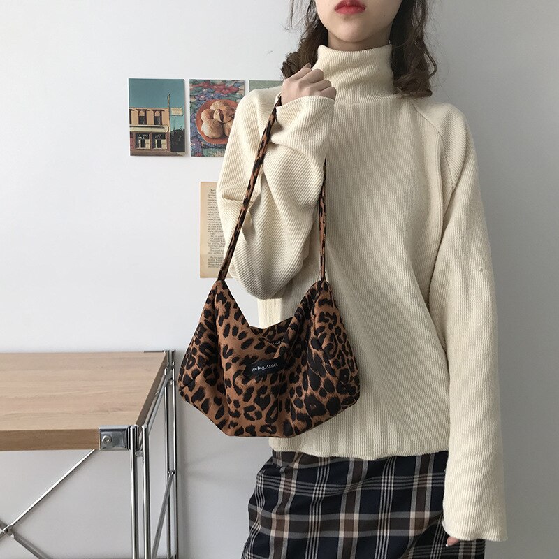 Jacquard Fabric Shoulder Bag