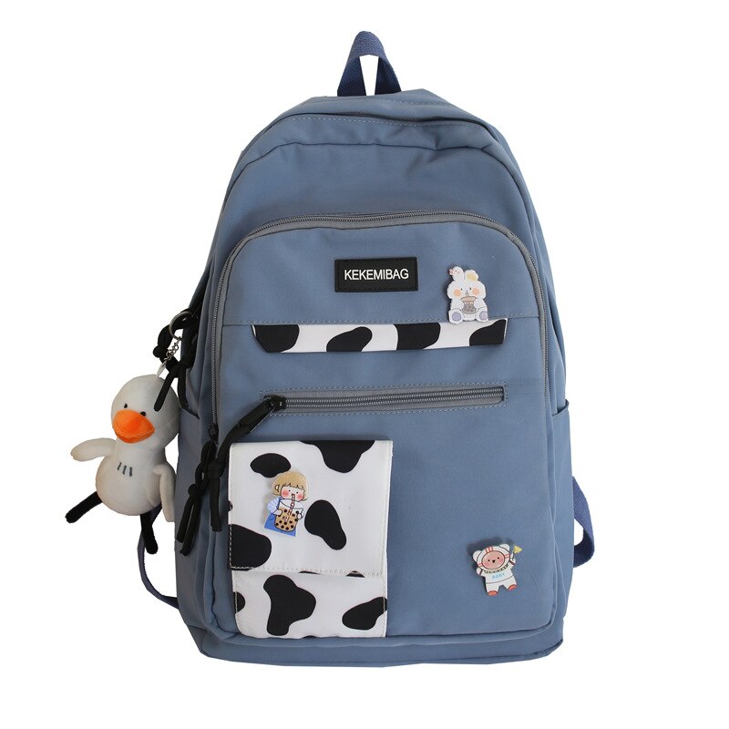 Cow Print Girl Waterproof Backpack