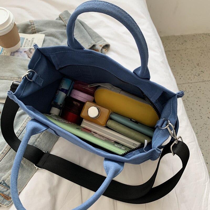 Canvas Shopper Tote Top Handle Purse