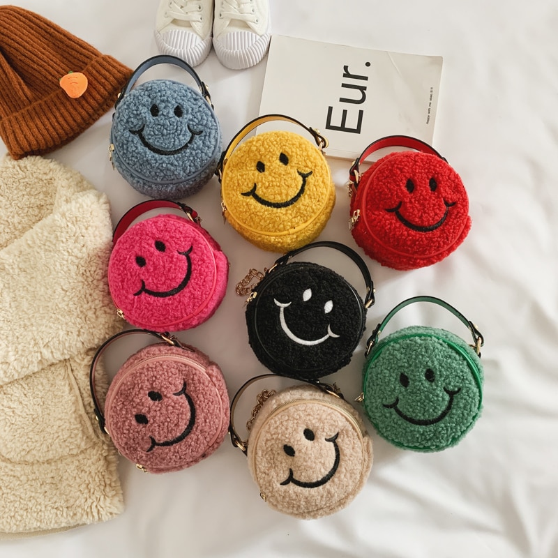 Smiley Kids Mini Round Shoulder Bag
