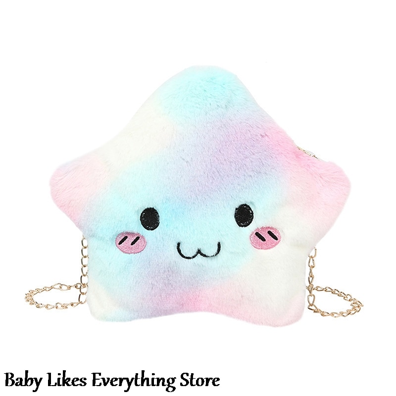 Cute Star Shape Plush Toy Shoulder Bag