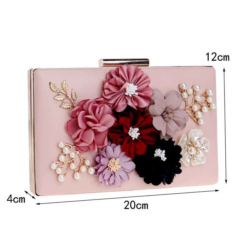 Flower Beaded Small Day Clutch