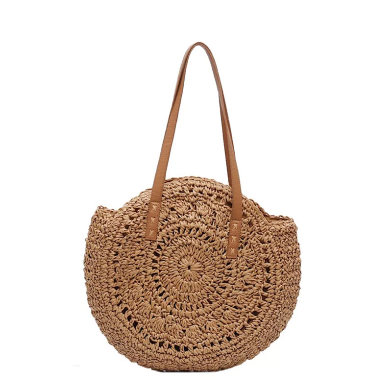 Round Straw Shoulder Bag