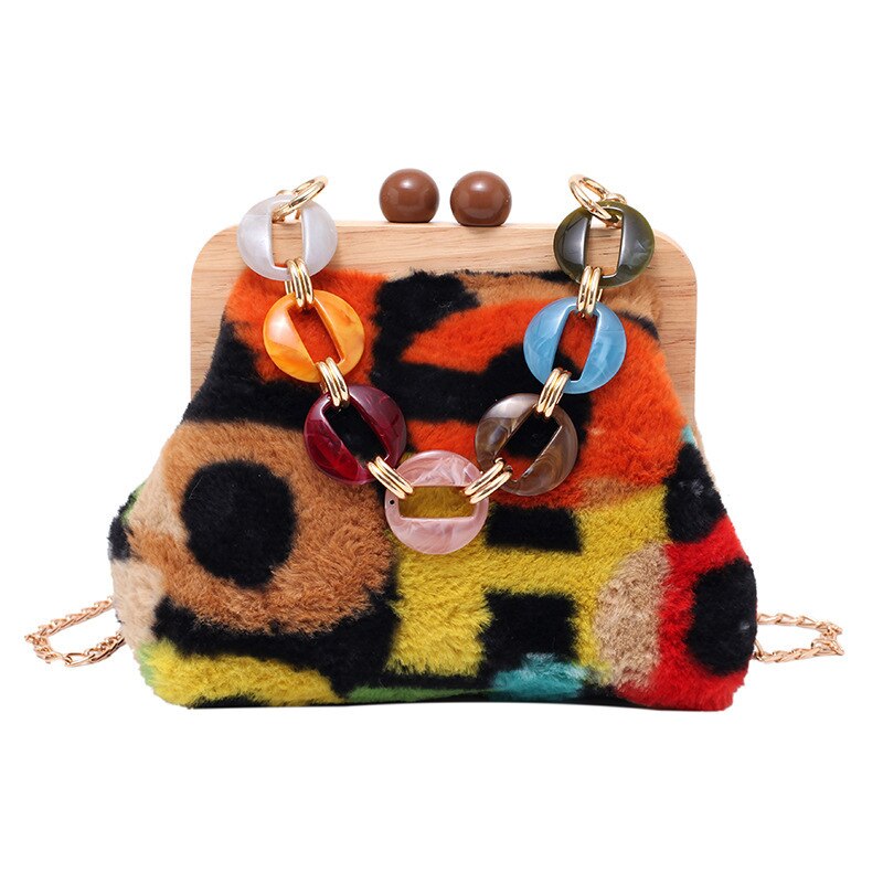 Fur Colorful Women Handbag