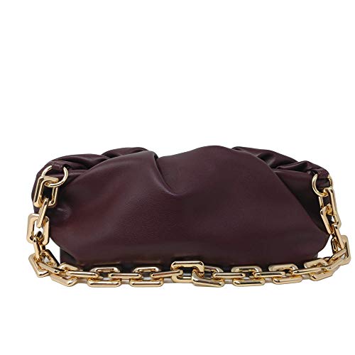 Ruched Chain Link Shoulder Handbag