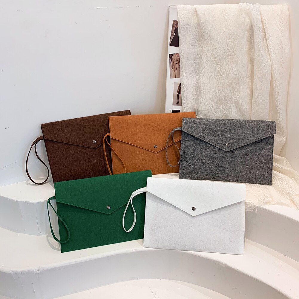 Envelop Bag Felt Solid Color Party Evening Bag