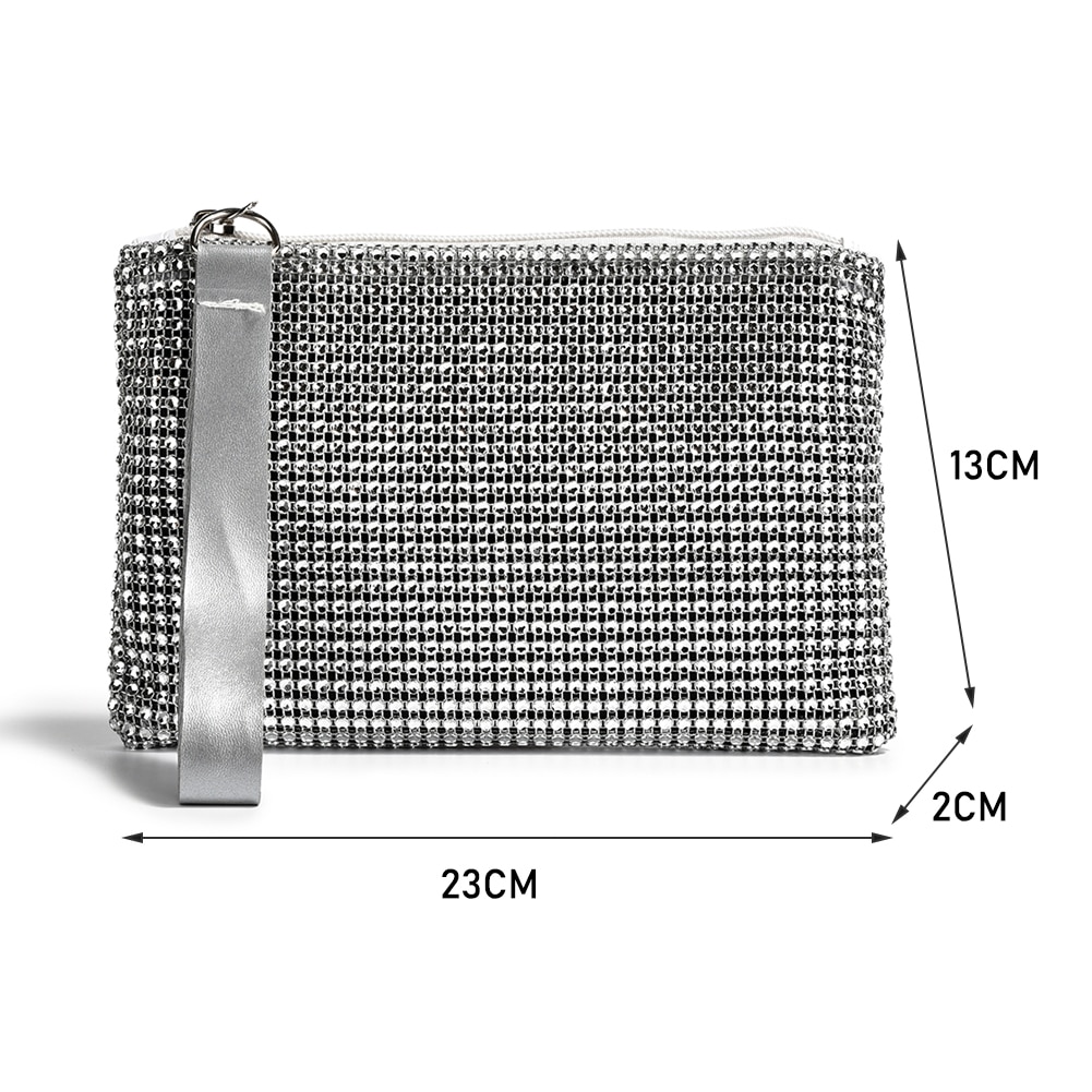 Rhinestone Wallet Phone Holder Clutch