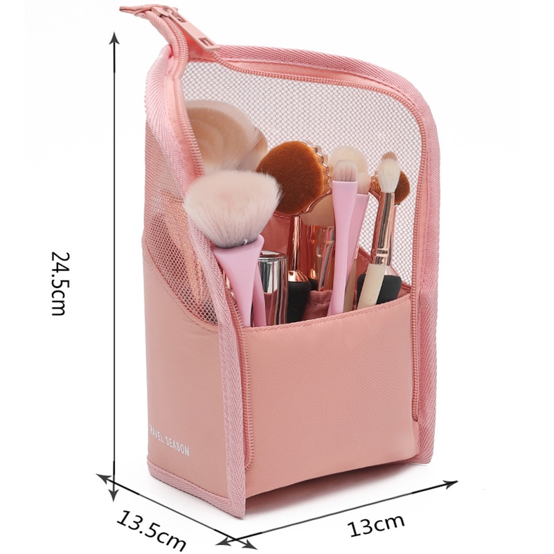 Travel Makeup Brush Holder Organizer Toiletry Bag