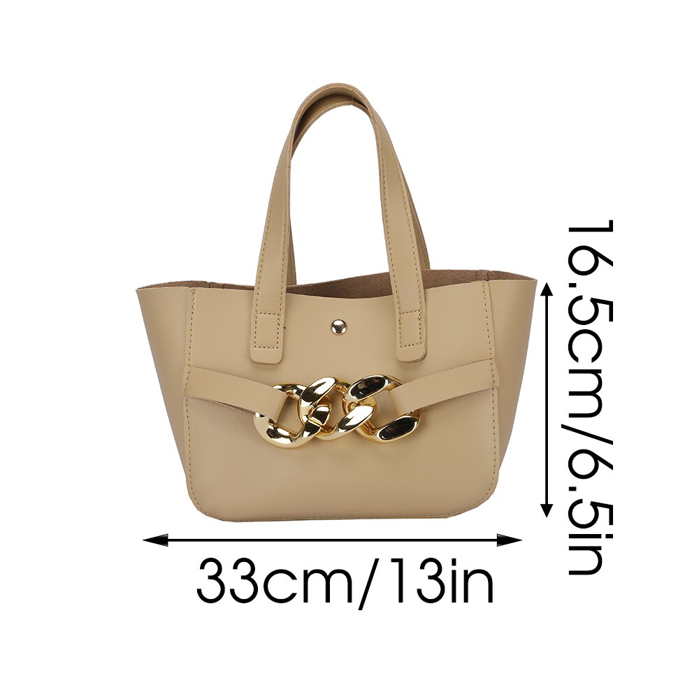 Large Capacity PU Leather Designer Top-handle Bag