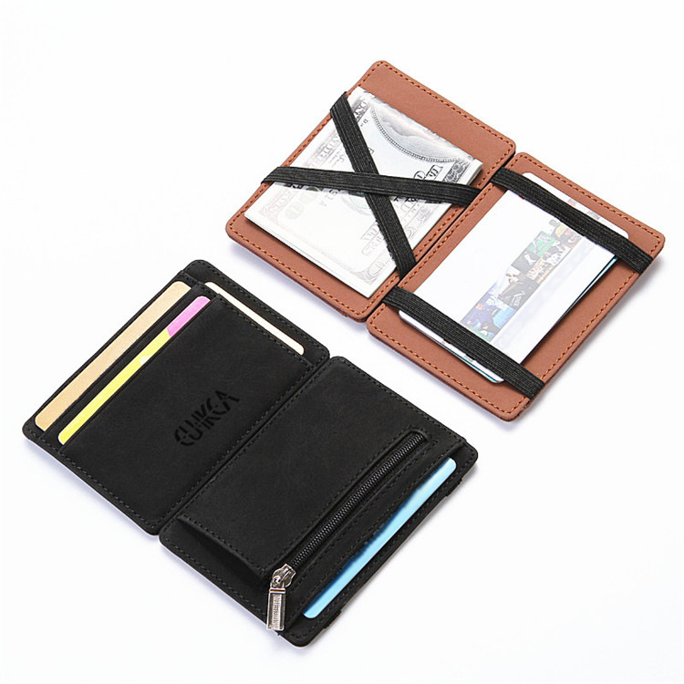Men Male PU Leather Mini Small Magic Wallet