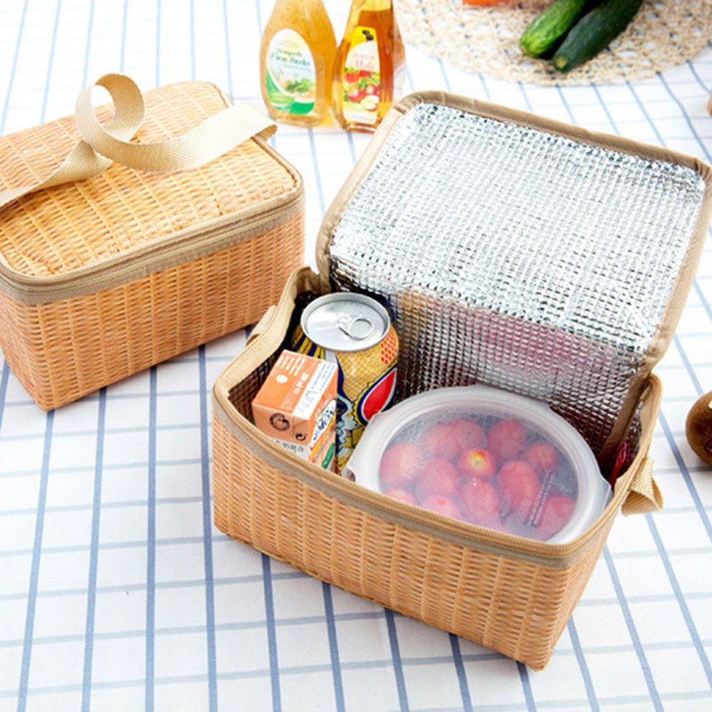 Artificial Rattan Lunch Bag