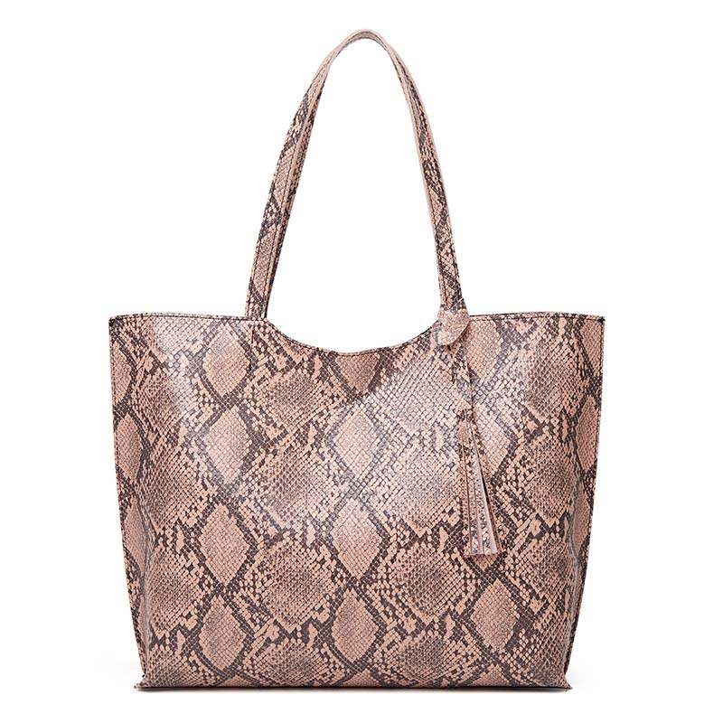 Designer Snake Pattern Big Tote Handbag