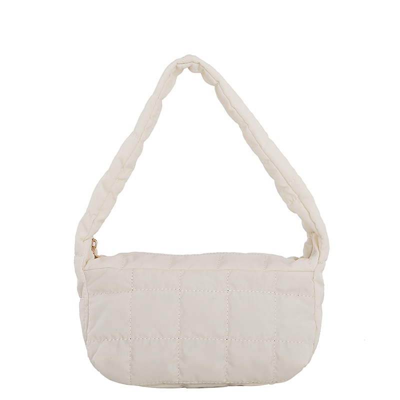 Space Pad Cotton Women Shoulder Baguette Shape Bag