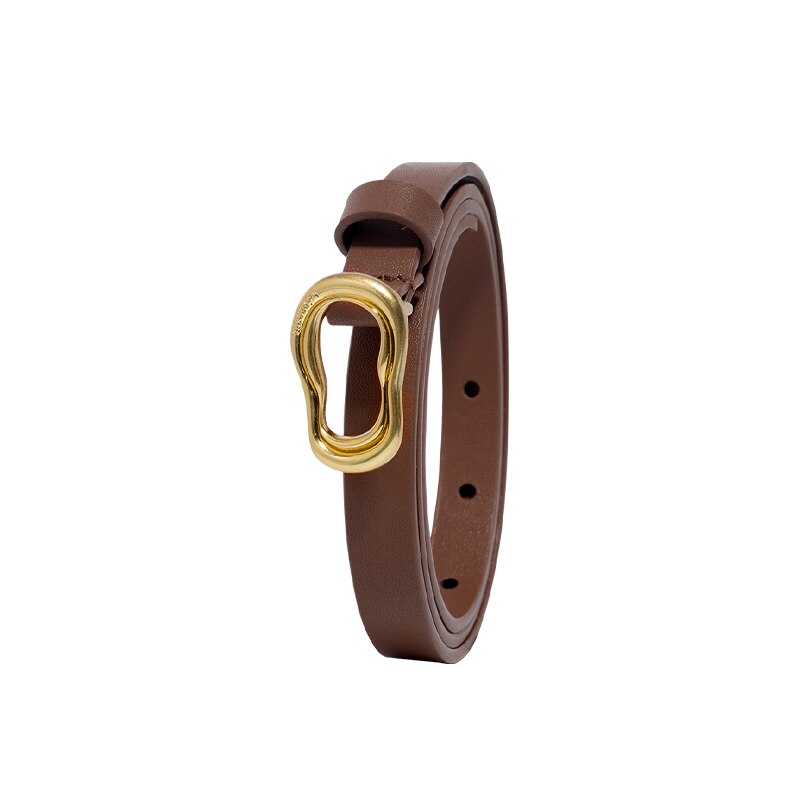 Retro Split Leather Thin Belt