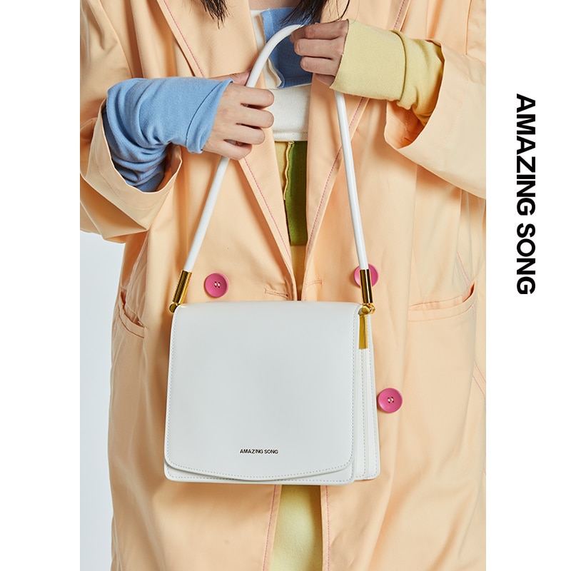 Tofu Bag Hasp Square Single-Shoulder Bag