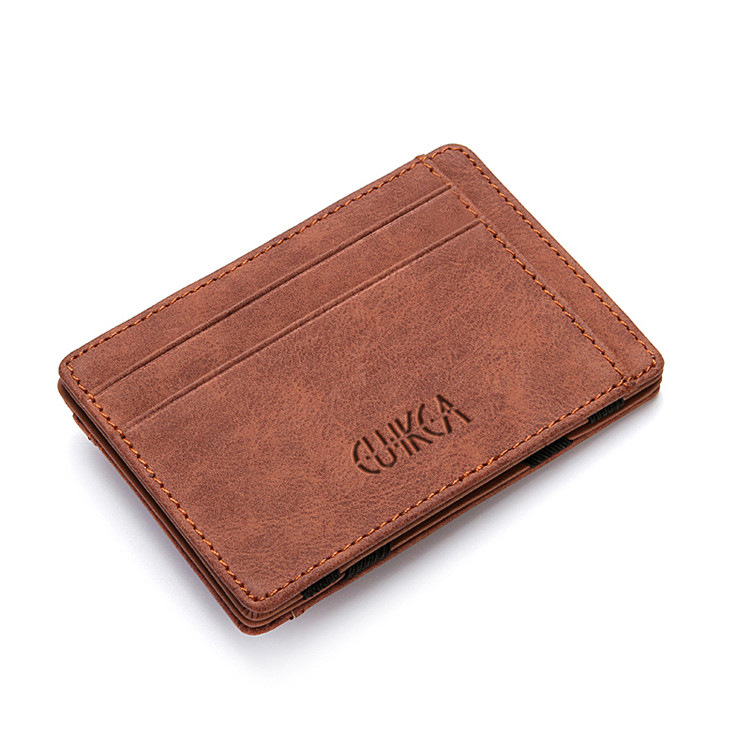 Men Male PU Leather Mini Small Magic Wallet