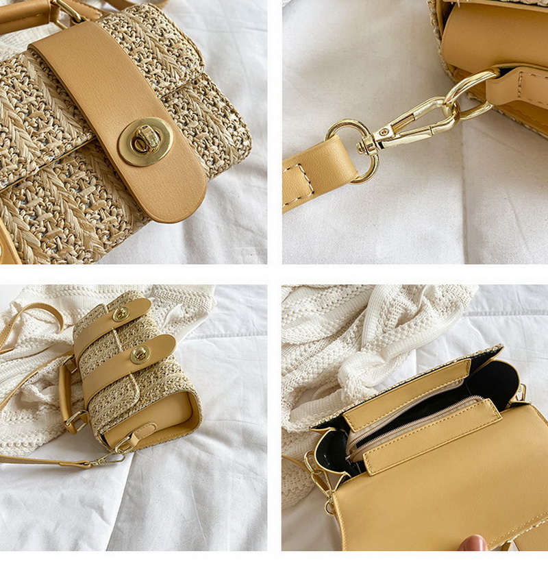 Retro Straw Design Crossbody Bag