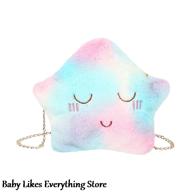 Cute Star Shape Plush Toy Shoulder Bag