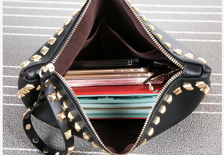 Leather Rivet Handbag