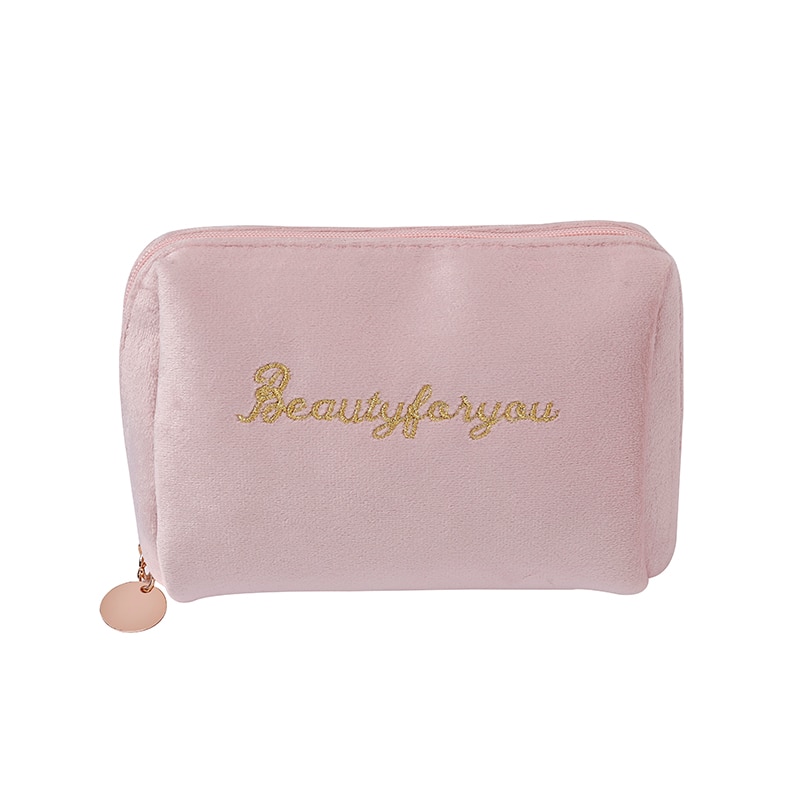 Women Zipper Velvet Make Up Bag