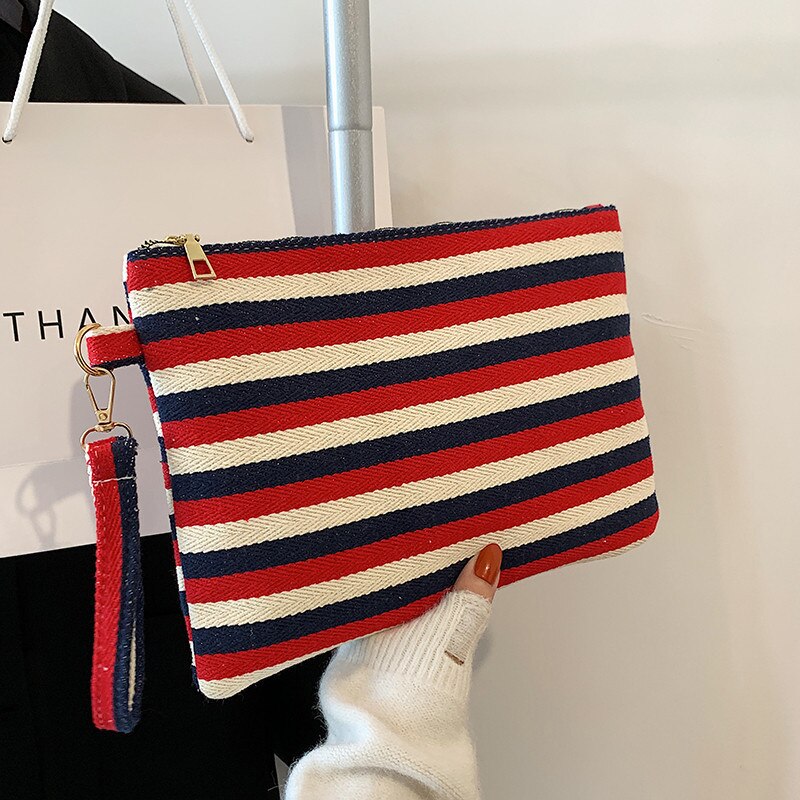 Striped Bags Clutch Canvas