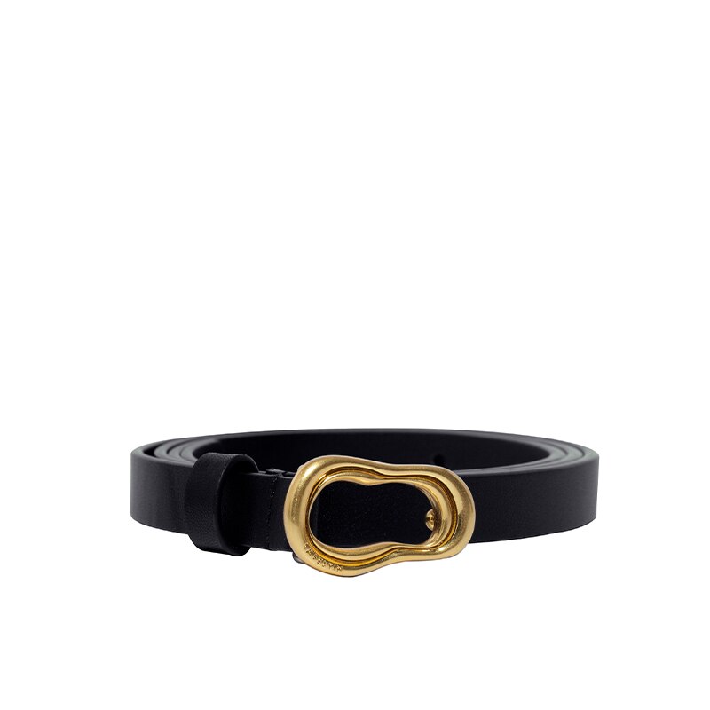 Retro Split Leather Thin Belt