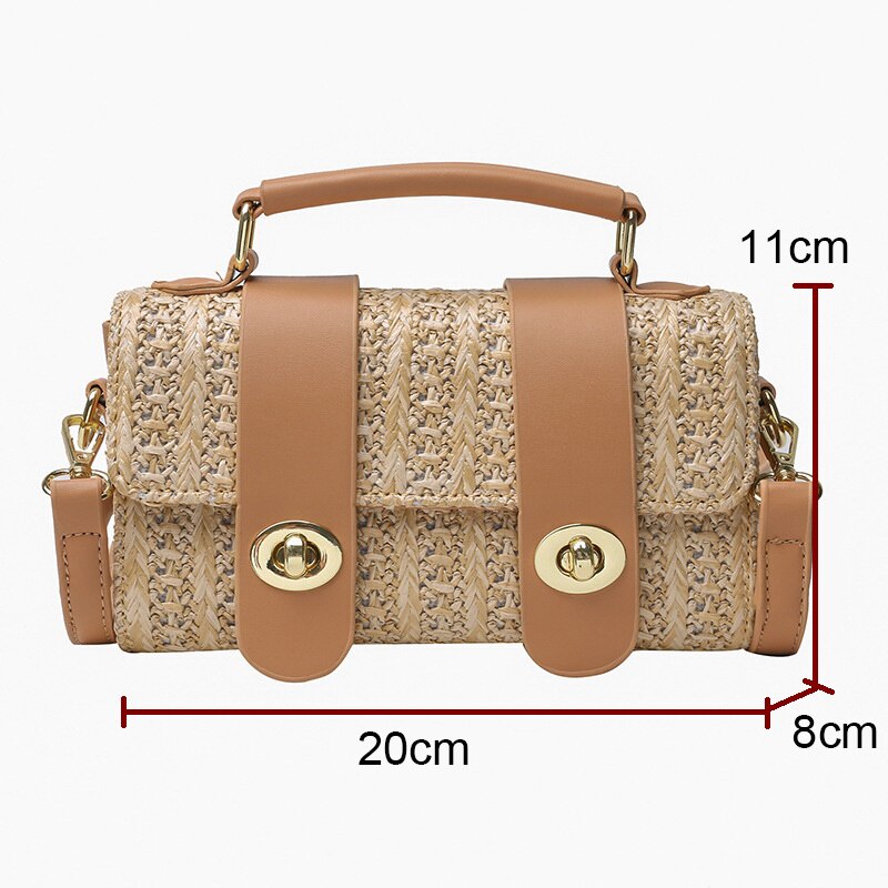 Retro Straw Design Crossbody Bag