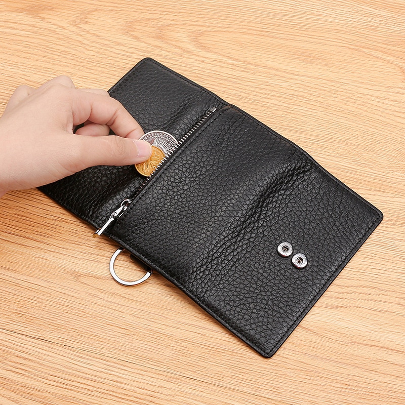 Simple Genuine Leather Unisex Key Wallet